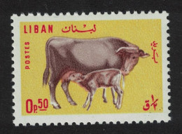 Lebanon Cow And Calf Farm Animals 1965 MNH SG#884 - Liban