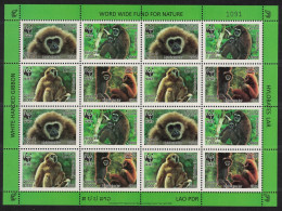 Laos WWF White-handed Gibbon Sheetlet Of 4 Sets 2008 MNH SG#2021-2024 MI#2062-2065 Sc#1738a-d - Laos