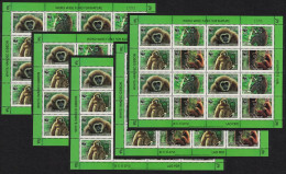 Laos WWF White-handed Gibbon 5 Sheetlets [A] 2008 MNH SG#2021-2024 MI#2062-2065 Sc#1738a-d - Laos