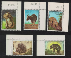 Laos Macaque Kouprey Porcupine Bear Animals Mammals 5v 1985 MNH SG#832-836 - Laos