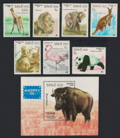 Laos Flamingo Bird Panda Giraffe Lion Elephant Animals 7v+MS 1986 MNH SG#898-MS905 - Laos