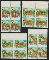 Laos WWF Tiger 4v Blocks Of 4 With Margins 1984 MNH SG#704-707 MI#706-709 Sc#517-520 - Laos
