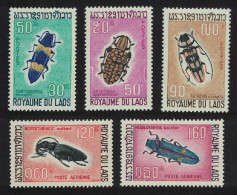 Laos Beetles 5v 1968 MNH SG#243-247 MI#235-239 Sc#171-173+C54-55 - Laos