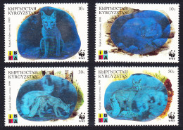 Kyrgyzstan WWF Corsac Fox Holographic Stamps 4v 1999 MNH SG#163-166 MI#172-175 Sc#123 A-d - Kirghizistan