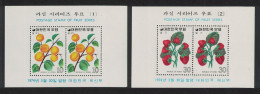 Korea Rep. Apricots Strawberries Fruits 1st Series 2 MSs 1974 MNH SG#MS1094 - Korea, South