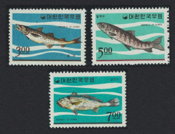 Korea Rep. Pollack Lenok Croaker Korean Fishes 3v 1966 MNH SG#637-639 Sc#496-498 - Korea, South