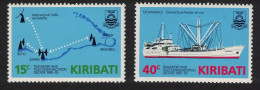 Kiribati Ship Telecommunications Decade 2v 1985 MNH SG#249-250 - Kiribati (1979-...)
