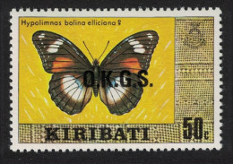 Kiribati Butterfly 'Hypolimnas Bolina' 50c Overprint 'O.K.G.S.' 1981 MNH SG#O22 - Kiribati (1979-...)
