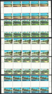 Kiribati Captain Cook Hotel Aircraft Development 5v Full Gutter Strips 1980 MNH SG#136-140 Sc#360-364 - Kiribati (1979-...)