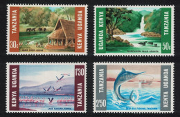 KUT Birds Flamingos Rhinoceros Elephants Waterfall Fish 4v 1966 MNH SG#223-226 MI#148-151 Sc#160-164 - Kenya, Uganda & Tanzania