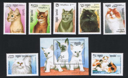 Kampuchea Cats 7v+MS 1988 MNH SG#883-890 Sc#852-859 - Kampuchea