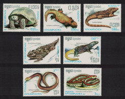 Kampuchea Tortoise Iguana Lizard Snake Reptiles 7v 1987 MNH SG#839-845 Sc#801 - Kampuchea