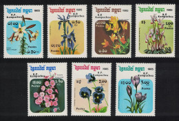 Kampuchea Lily Iris Crocus Primrose Pansy Flowers 7v 1985 MNH SG#631-637 MI#1573-1579 - Kampuchea