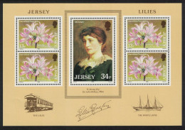 Jersey Lilies Train Ship Painting MS 1986 MNH SG#MS382 - Jersey