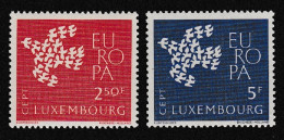 Luxembourg Birds Europa CEPT 2v 1961 MNH SG#697-698 MI#647-648 Sc#382-383 - Unused Stamps