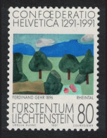 Liechtenstein 'Rhine Valley' Painting By Ferdinand Gehr 1991 MNH SG#1015 - Neufs