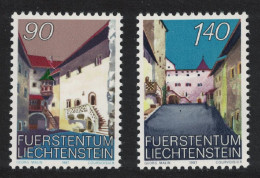 Liechtenstein Vaduz Castle Inner Gate Courtyard 1987 MNH SG#889+891 - Ungebraucht