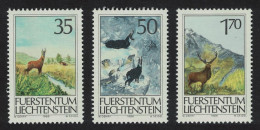 Liechtenstein Roebuck Chamois Stag Hunting 3v 1986 MNH SG#900-902 Sc#849-851 - Neufs