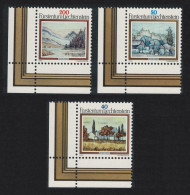 Liechtenstein Landscape Paintings By Anton Ender 3v Corners 1983 MNH SG#820-822 - Unused Stamps