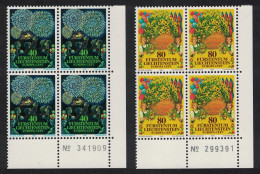 Liechtenstein Folklore Europa 2v Corner Blocks Of 4 Control Number 1981 MNH SG#761-762 - Unused Stamps
