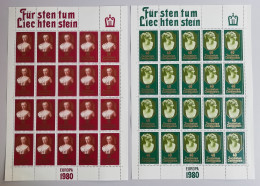 Liechtenstein Famous People Europa 2v Full Sheets 1980 MNH SG#738-739 - Ungebraucht