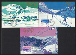 Liechtenstein Winter Olympic Games Lake Placid 1980 3v Maxicards 1979 MNH SG#732-734 - Unused Stamps