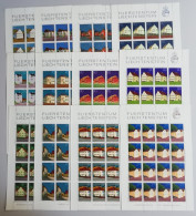 Liechtenstein Buildings 12v Full Sheets Of 16 1978 MNH SG#691-702 - Unused Stamps