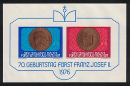 Liechtenstein Coins 70th Birthday Of Prince Francis Joseph II MS 1976 MNH SG#MS635 MI#Block 10 - Neufs