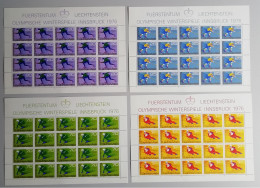 Liechtenstein Winter Olympic Games Innsbruck 4v Full Sheets 1975 MNH SG#621-624 - Unused Stamps
