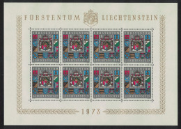 Liechtenstein Arms Of Liechtenstein Full Sheet 1973 MNH SG#581 - Unused Stamps