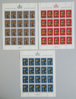 Liechtenstein Drinking Vessels Prince's Collection 3v Full Sheets 1973 MNH SG#578-580 MI#587-589 Sc#530-532 - Ungebraucht