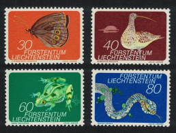 Liechtenstein Butterfly Bird Frog Snake Amphibian Reptile 4v 1973 MNH SG#582-585 MI#591-594 - Unused Stamps