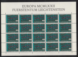Liechtenstein Communications Europa CEPT Full Sheet 1972 MNH SG#552 Sc#504 - Unused Stamps