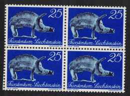 Liechtenstein Bronze Boar La Tene Period Block Of 4 1971 MNH SG#529 - Ungebraucht