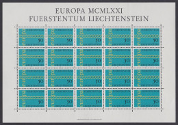 Liechtenstein 'Europa Chain' Full Sheet 1971 MNH SG#536 Sc#485 - Unused Stamps