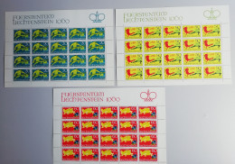 Liechtenstein Sagas 3rd Series 3v Full Sheets 1969 MNH SG#516-518 - Neufs