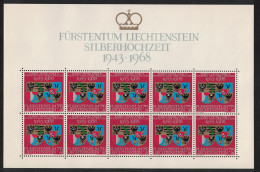 Liechtenstein Silver Wedding Anniversary Of Prince And Princess Sheet 1968 MNH SG#491 MI#496 - Ongebruikt