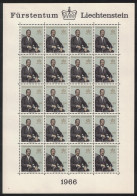 Liechtenstein Prince Franz Joseph II's 60th Birthday Full Sheet 1966 MNH SG#457 - Unused Stamps