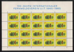 Liechtenstein Centenary Of ITU Full Sheet 1965 MNH SG#452 MI#458 Sc#465 - Unused Stamps