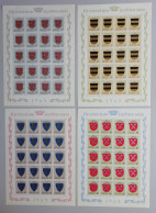 Liechtenstein Arms 2nd Issue 4v Full Sheets 1965 MNH SG#443-446 MI#450-453 Sc#396-399 - Unused Stamps