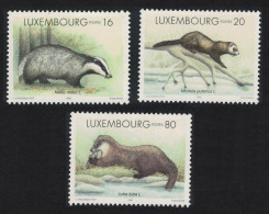 Luxembourg Badger Polecat Otter Wild Animals 3v 1996 MNH SG#1428-1430 MI#1400-1402 - Ongebruikt