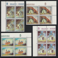 Luxembourg Restored Chapels 4v Corner Blocks Of 4 1991 MNH SG#1304-1307 MI#1284-1287 - Neufs