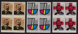 Luxembourg Anniversaries Red Cross Dunant 3v Blocks Of 4 1989 MNH SG#1241-1243 MI#1214-1216 - Ungebraucht