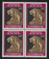 Luxembourg Lion Bronze By Auguste Tremont Block Of 4 1989 MNH SG#1244 MI#1217 - Neufs