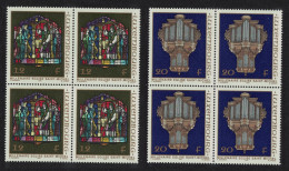 Luxembourg Organ Glass St Michael's Church 2v Blocks Of 4 1987 MNH SG#1207-1208 MI#1176-1177 - Unused Stamps