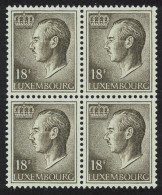Luxembourg Grand Duke Jean 18f. Green Granite Paper Block Of 4 1986 MNH SG#767c  MI#1150 - Unused Stamps