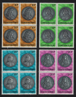 Luxembourg Portrait Medals In State Museum 4v Blocks Of 4 1986 MNH SG#1173-1176 MI#1143-1146 - Unused Stamps