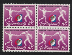 Luxembourg Fencing Federation Block Of 4 1985 MNH SG#1154 MI#1121 - Unused Stamps