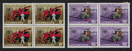 Luxembourg Fire Brigades 2v Blocks Of 4 1983 MNH SG#1102-1103 MI#1068-1069 - Unused Stamps