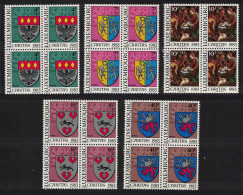 Luxembourg Arms Of Local Authorities Painting 5v Block Of 4 1983 MNH SG#1119-1123 MI#1086-1090 - Unused Stamps